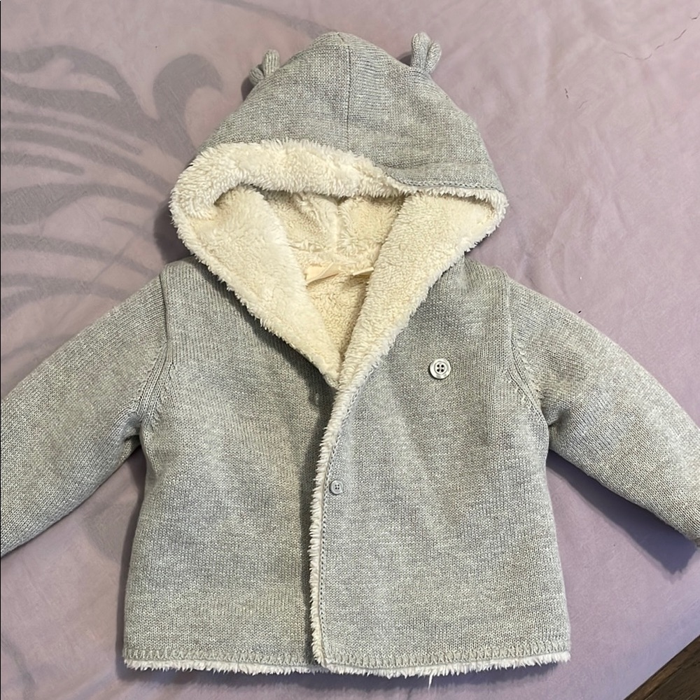 Cozy Gray Baby Hoodie with Ears